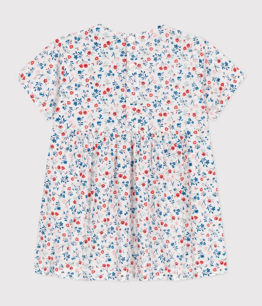 Abito a maniche corte in cotone con stampa a fiori bebè - immagine 3