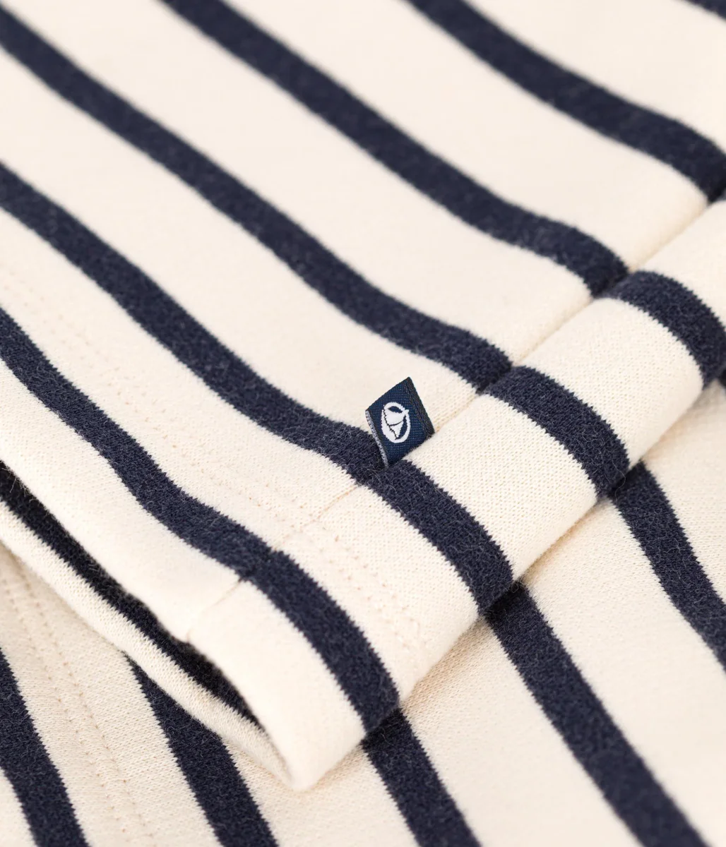 Abito a righe bicolore a maniche lunghe in felpa garzata bambina - immagine 4