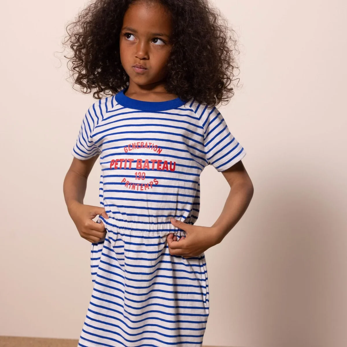 Abito bambina in jersey fiammato a righe - immagine 3