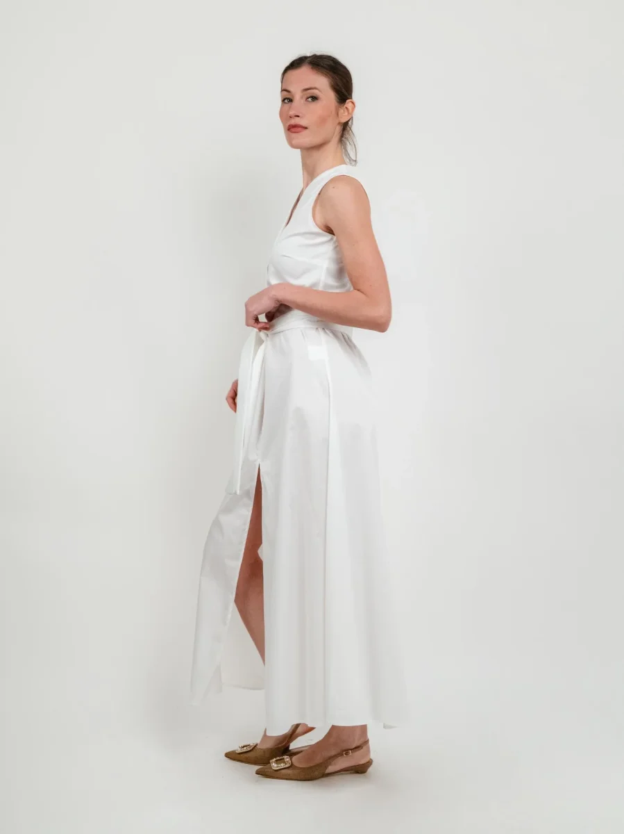 Abito lungo CON FUSCIACCA  bianco ottico - immagine 3