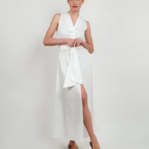 Abito lungo CON FUSCIACCA  bianco ottico