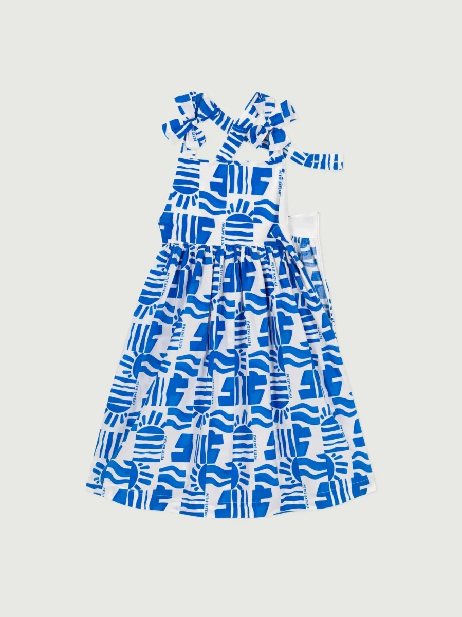 Abito lungo con spalline in cotone stampato bambina - immagine 3