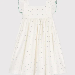 Abito lungo senza maniche in cotone a pois bambina