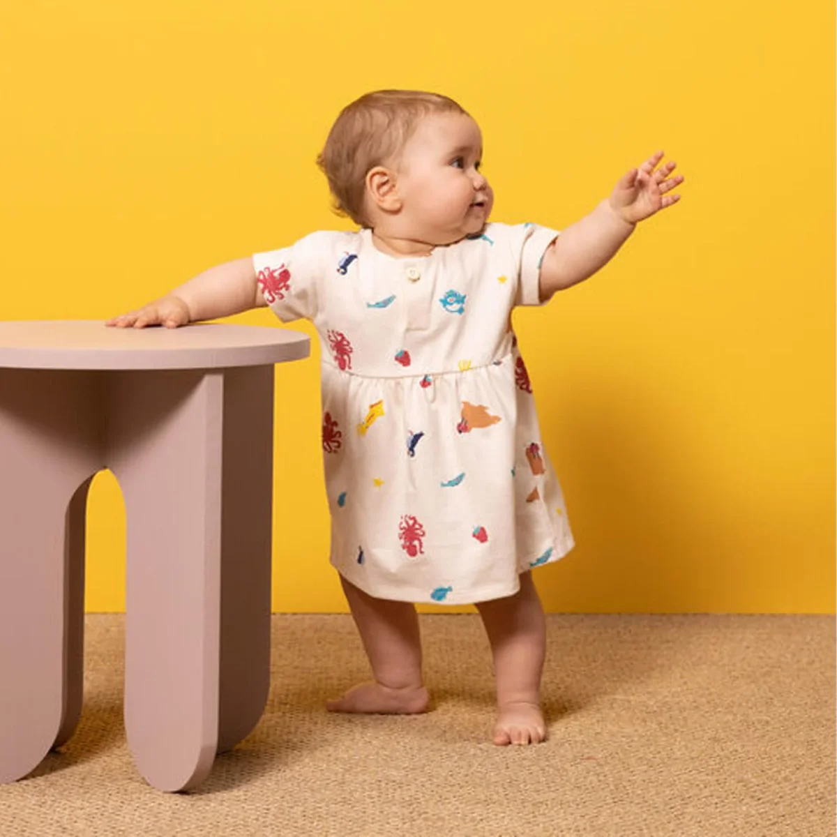 Abito manica corta bebè in jersey - immagine 3
