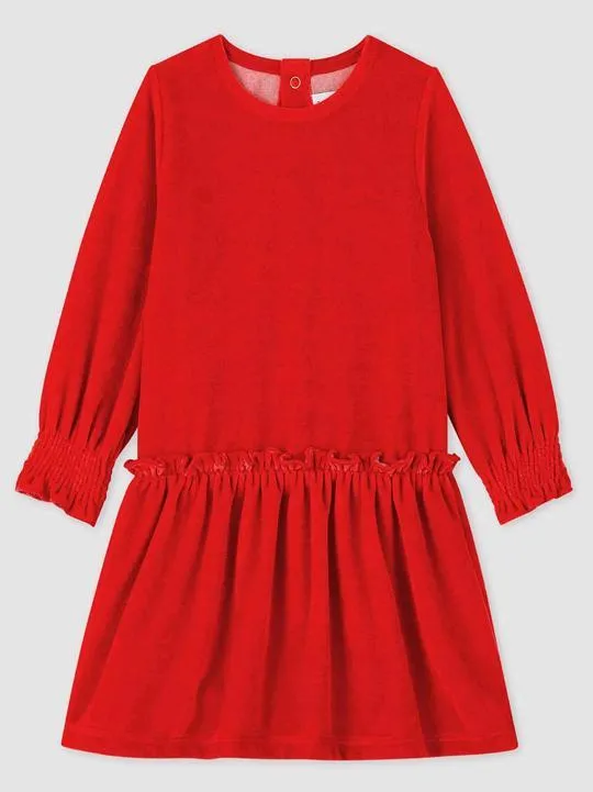 Abito rosso a maniche lunghe