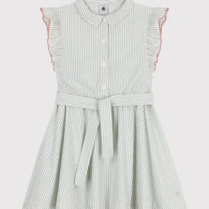 Abito senza maniche in cotone a righe bambina