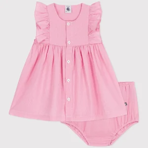 Abito senza maniche in cotone leggero e bloomer con stampa a quadretti vichy.