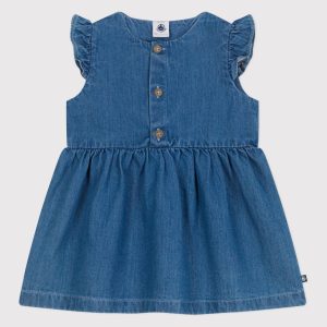 Abito senza maniche in denim leggero bebè