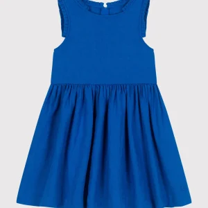 Abito senza maniche in lino bluette