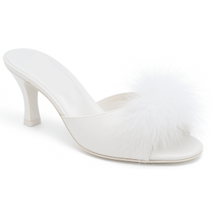 Farfalla Marabou: Ciabatte da Sposa in raso Tacco 8