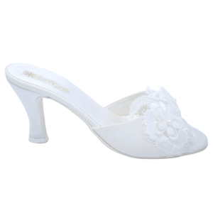 Farfalla con pizzo: Ciabatte da Sposa in raso Tacco 8