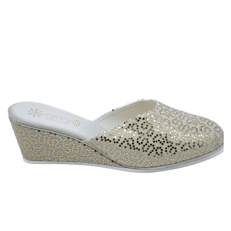 Beatrice: Pantofole da Donna in cotone elasticizzato con strass - immagine 4