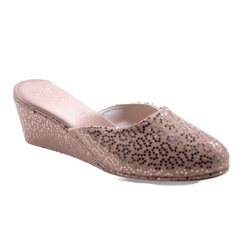 Beatrice: Pantofole da Donna in cotone elasticizzato con strass - immagine 3