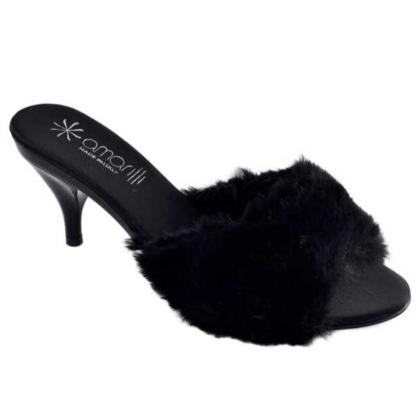 Roberta Pelliccia: Ciabatte da Donna in eco Pelliccia Tacco 7