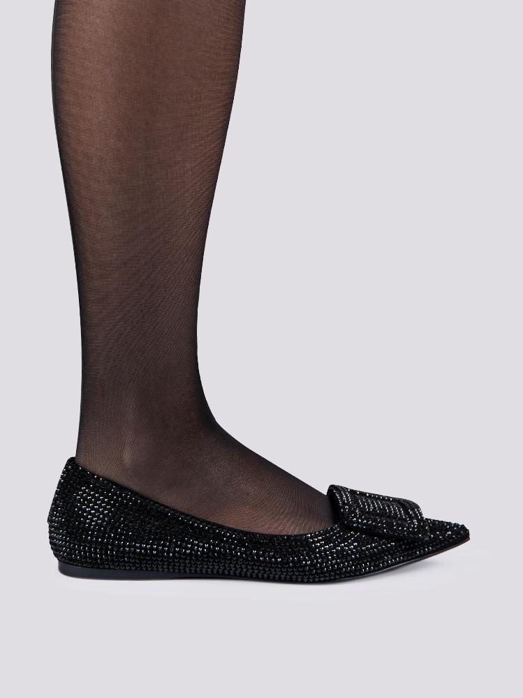 BALLERINA CON FIBBIA E STRASS NERA - immagine 5