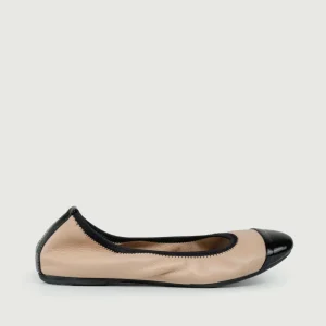 BALLERINA IN PELLE BICOLOR NUDE E NERO