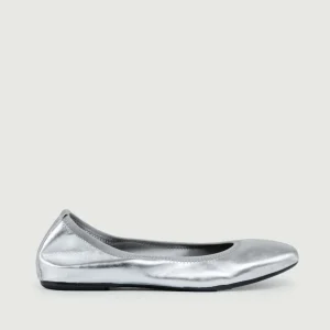 BALLERINA IN PELLE LAMINATA ARGENTO