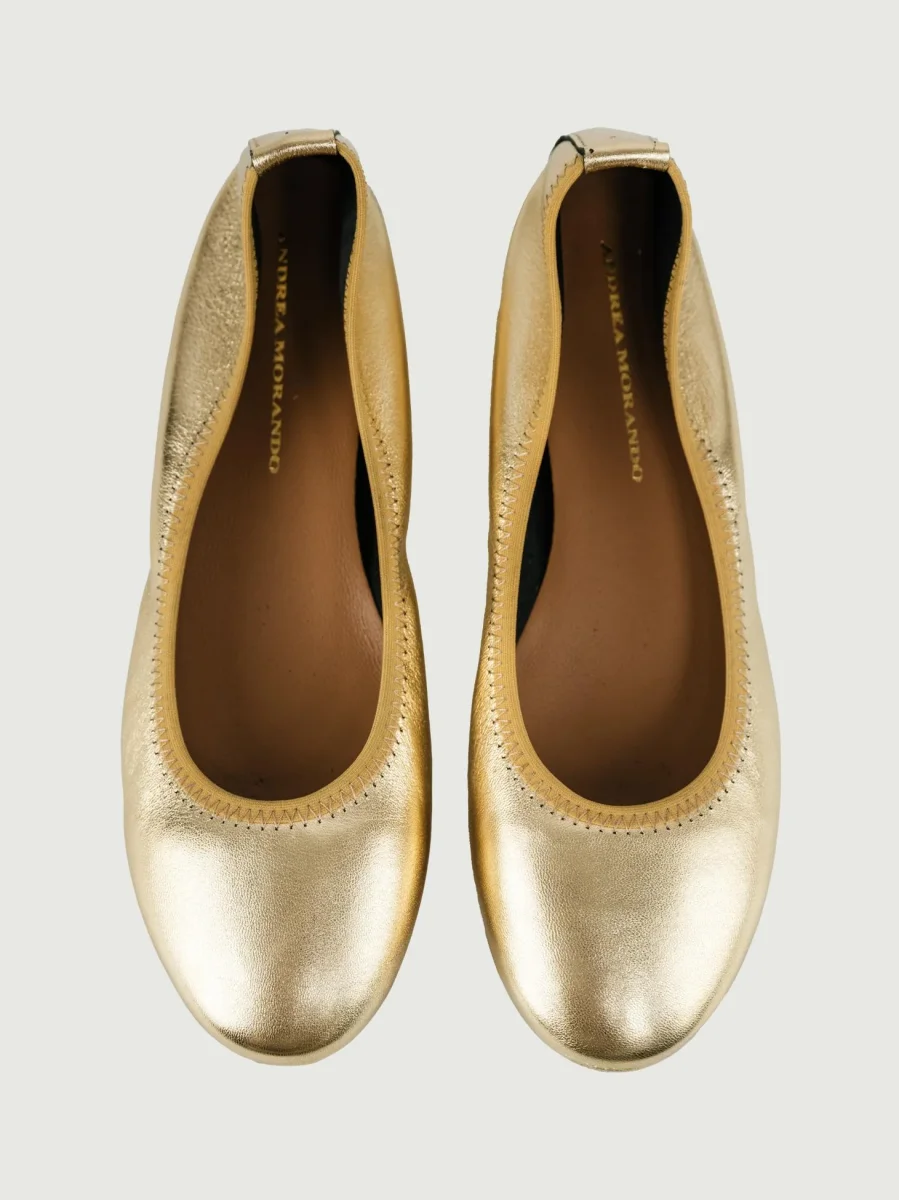 BALLERINA IN PELLE LAMINATA ORO - immagine 5