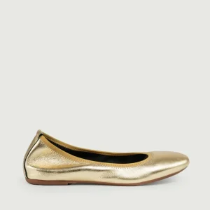 BALLERINA IN PELLE LAMINATA ORO