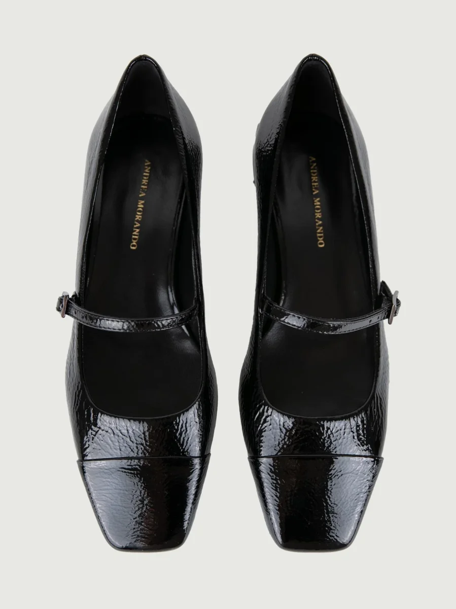 BALLERINA IN VERNICE NERA CON PUNTA SQUADRATA - immagine 5