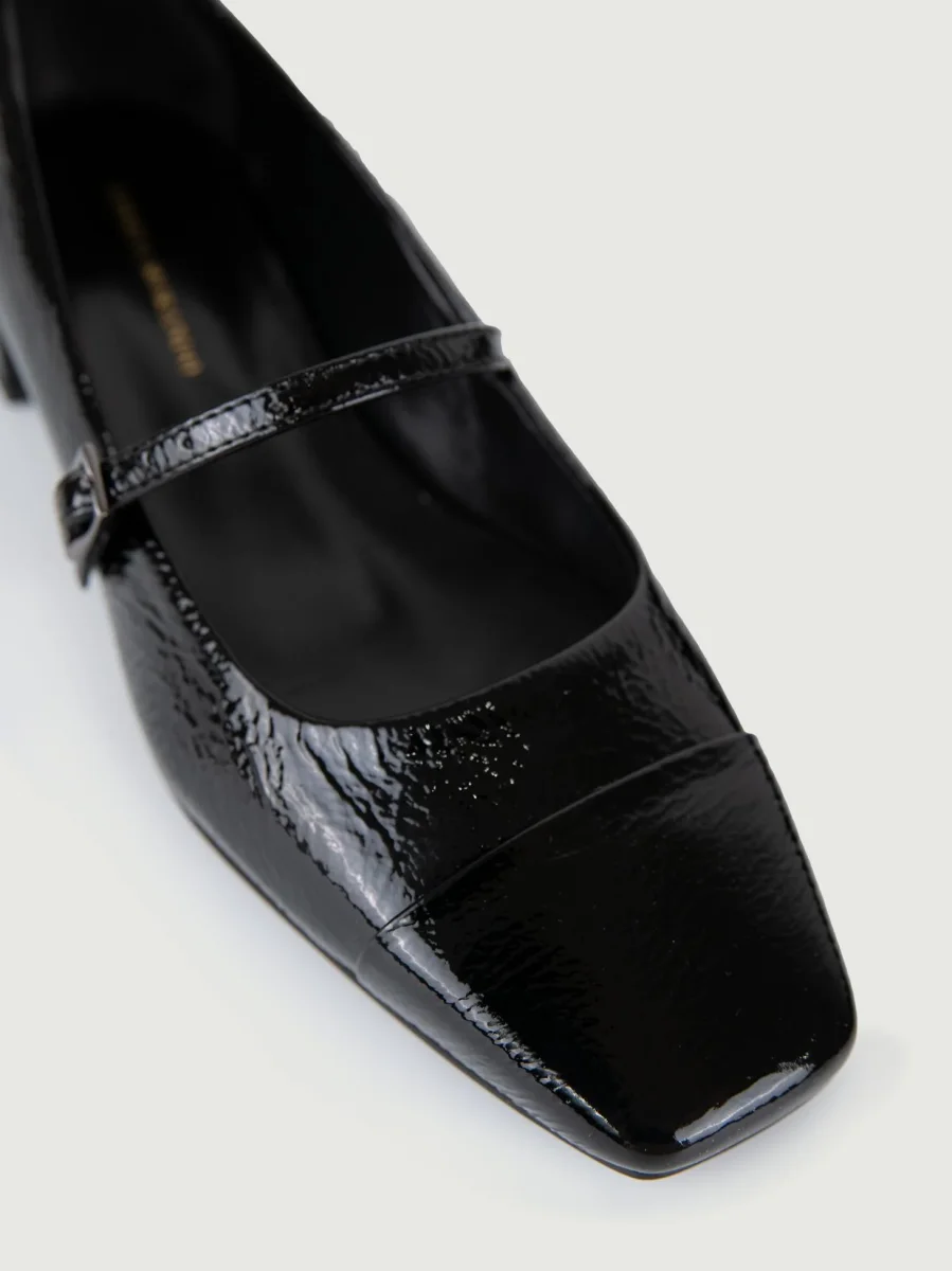 BALLERINA IN VERNICE NERA CON PUNTA SQUADRATA - immagine 6