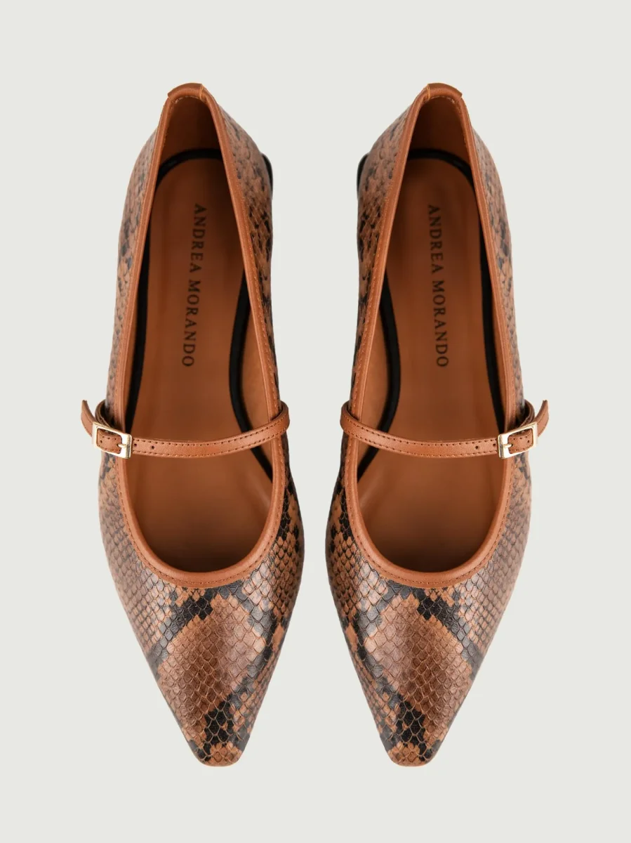 BALLERINA STAMPA PITONE MARRONE - immagine 5