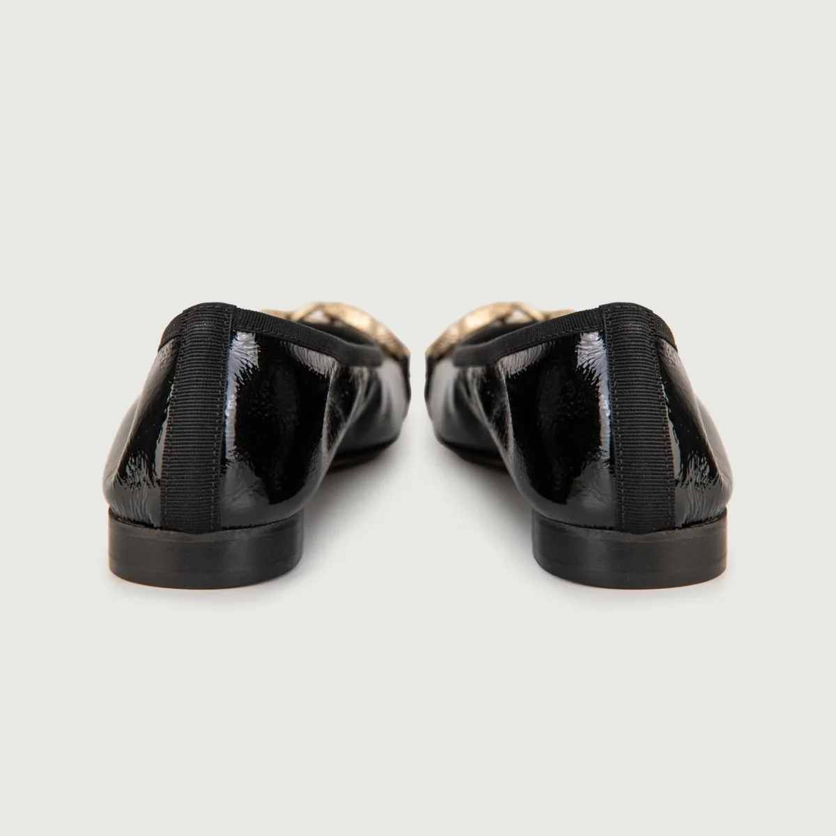 BALLERINE IN NAPLAK NERO CON DETTAGLIO IN METALLO - immagine 4