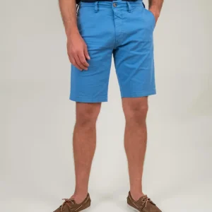 BERMUDA AZZURRO CON TASCHE A FILO