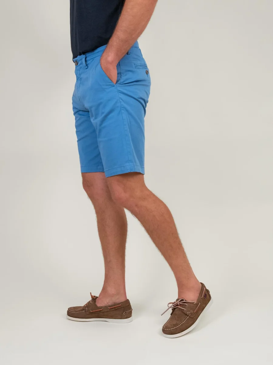 BERMUDA AZZURRO CON TASCHE A FILO - immagine 3