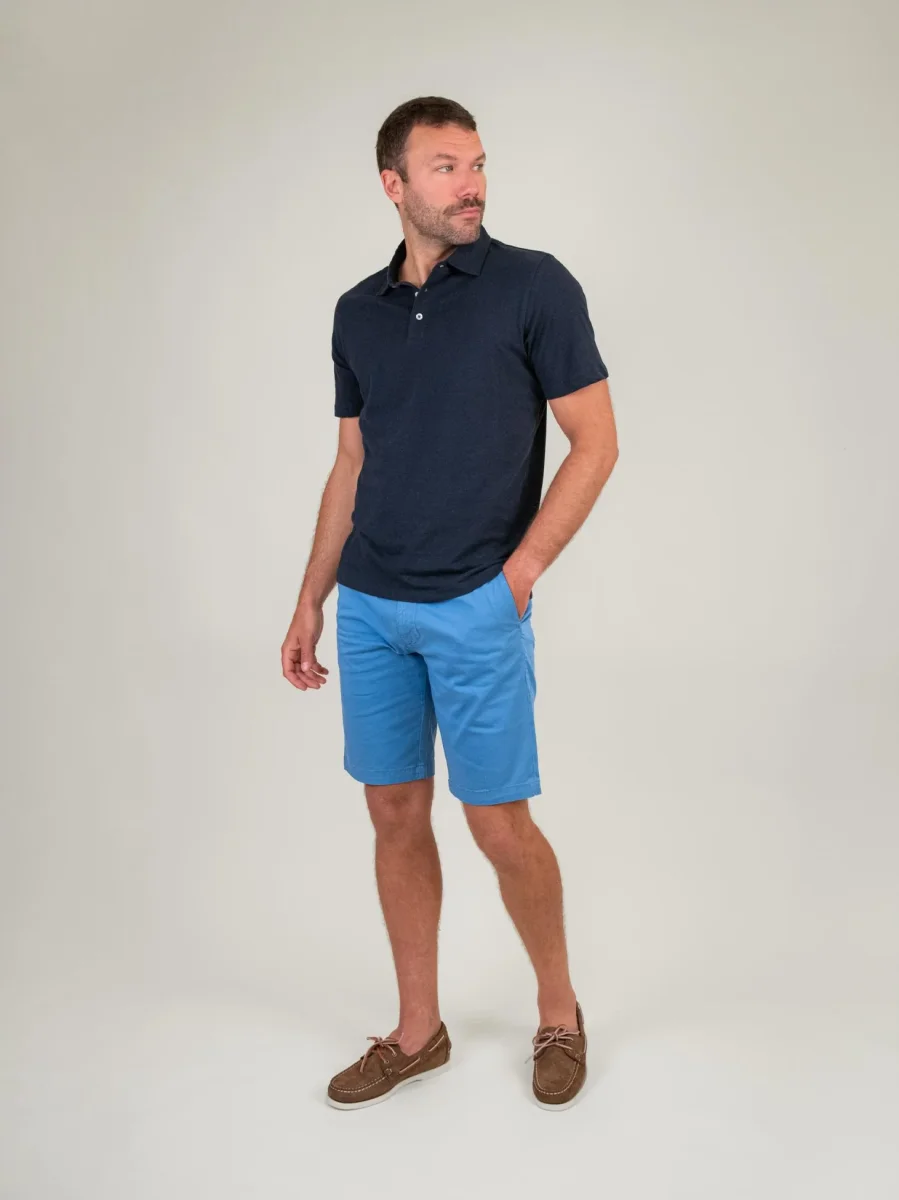 BERMUDA AZZURRO CON TASCHE A FILO - immagine 5