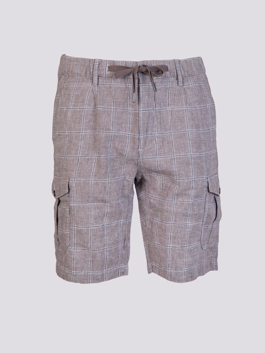 BERMUDA A QUADRETTI IN LINO - immagine 4