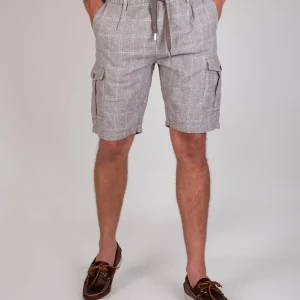 BERMUDA A QUADRETTI IN LINO