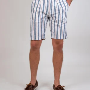 BERMUDA A RIGHE BIANCO BLU E ROSSO