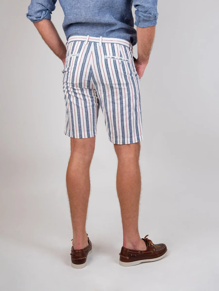 BERMUDA A RIGHE BIANCO BLU E ROSSO - immagine 6