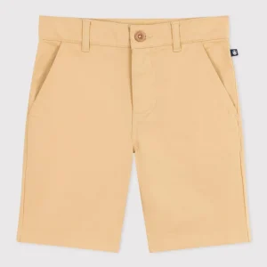 BERMUDA BAMBINO IN TELA BEIGE DI COTONE