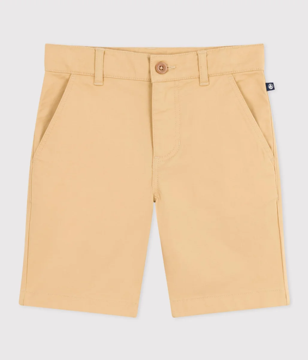 BERMUDA BAMBINO IN TELA BEIGE DI COTONE