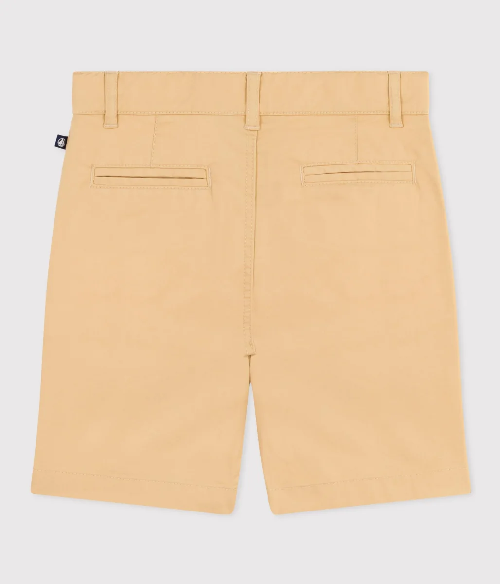 BERMUDA BAMBINO IN TELA BEIGE DI COTONE - immagine 4