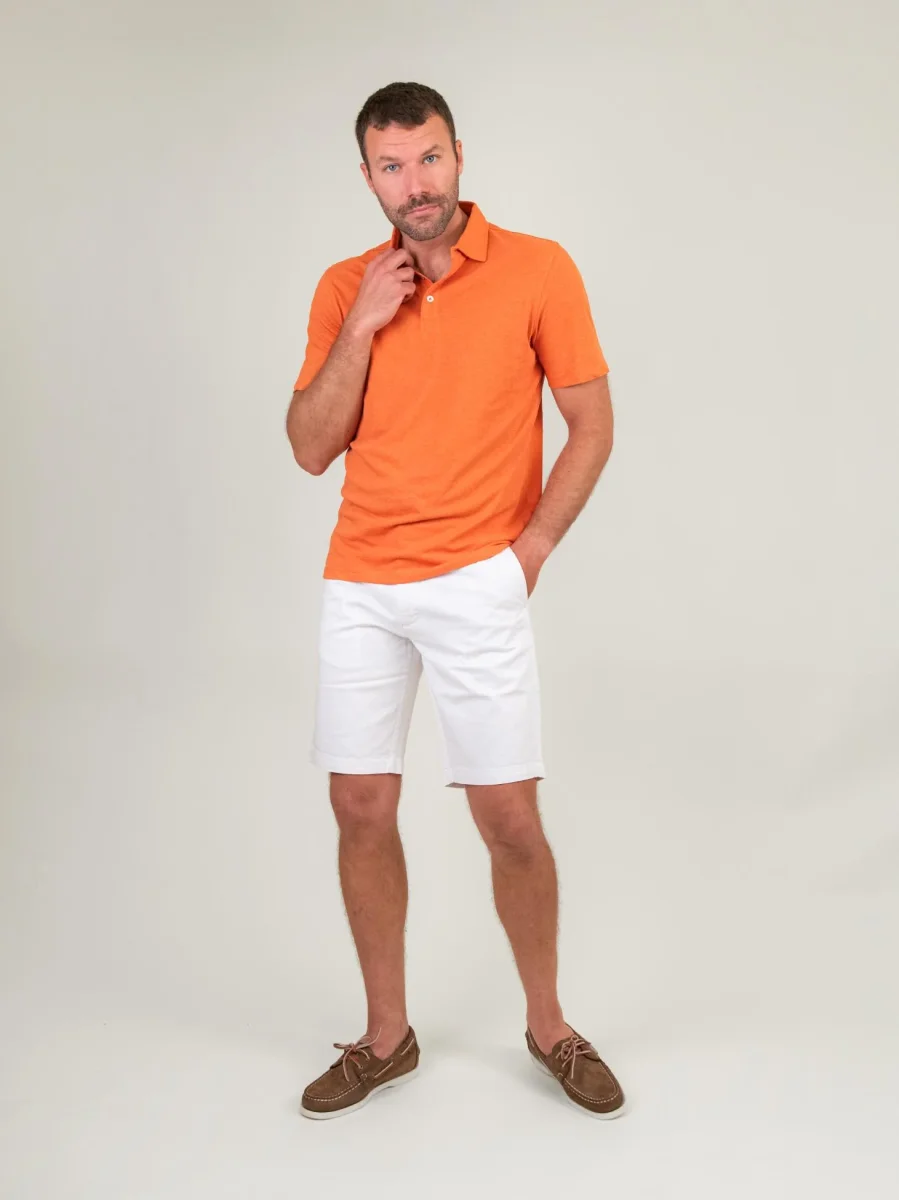 BERMUDA BIANCO CON TASCHE A FILO - immagine 5