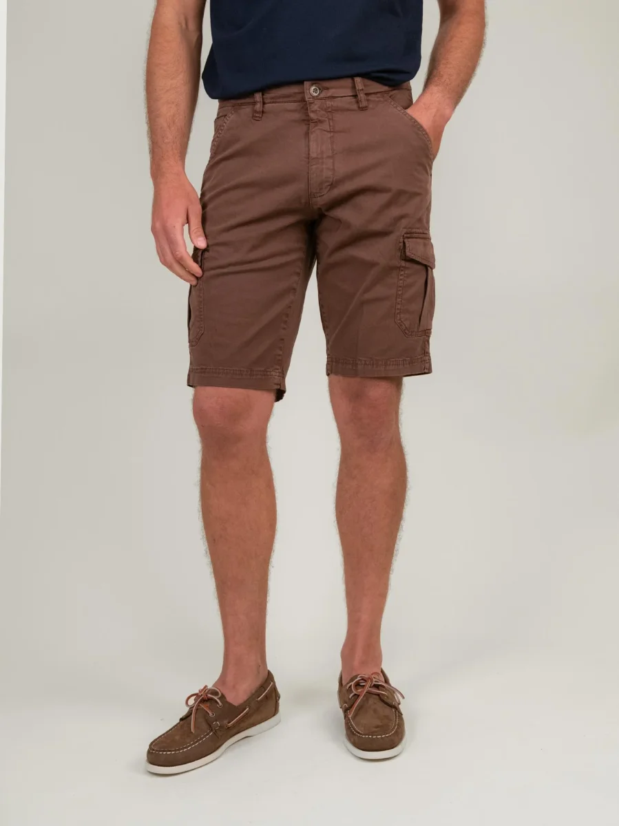 BERMUDA  CARGO MARRONE CON TASCONI