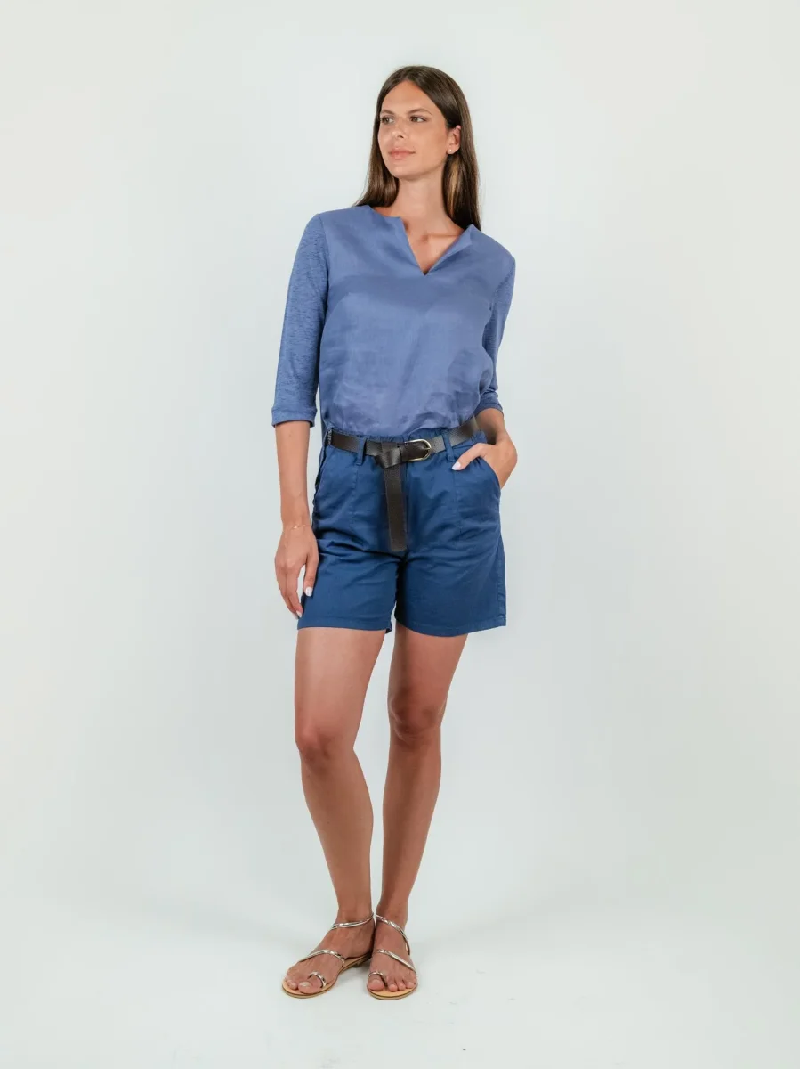 BERMUDA IN COTONE BLU - immagine 8