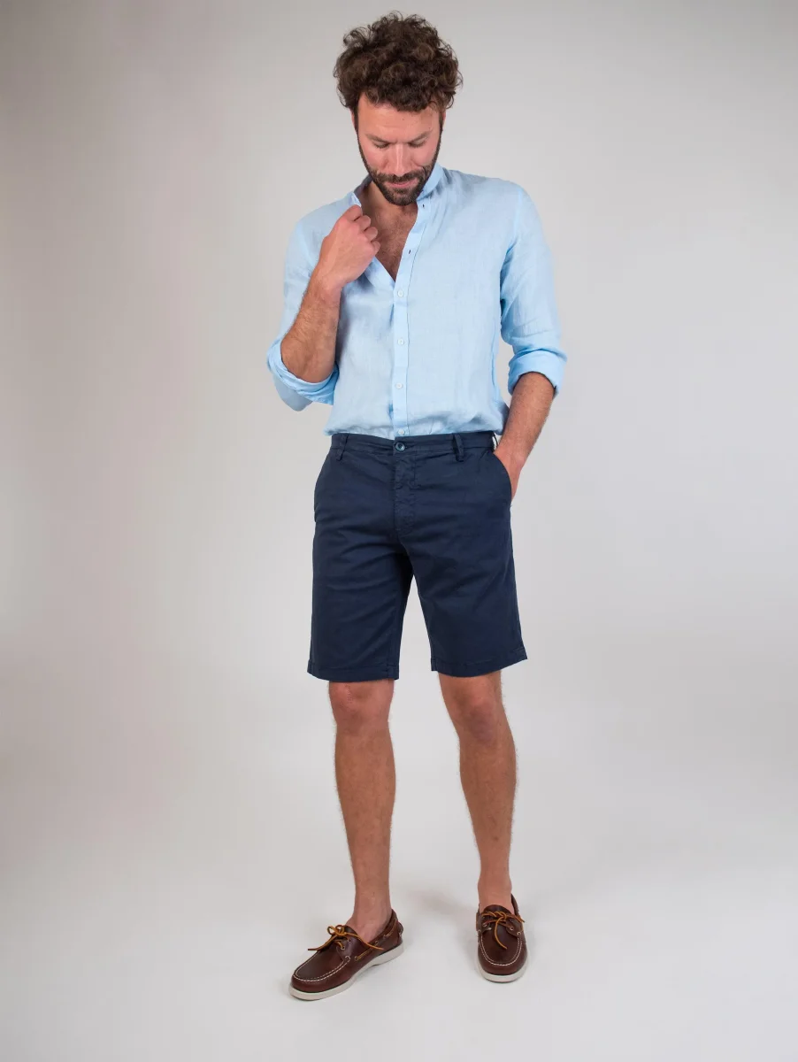 BERMUDA IN COTONE TINTA UNITA - immagine 4