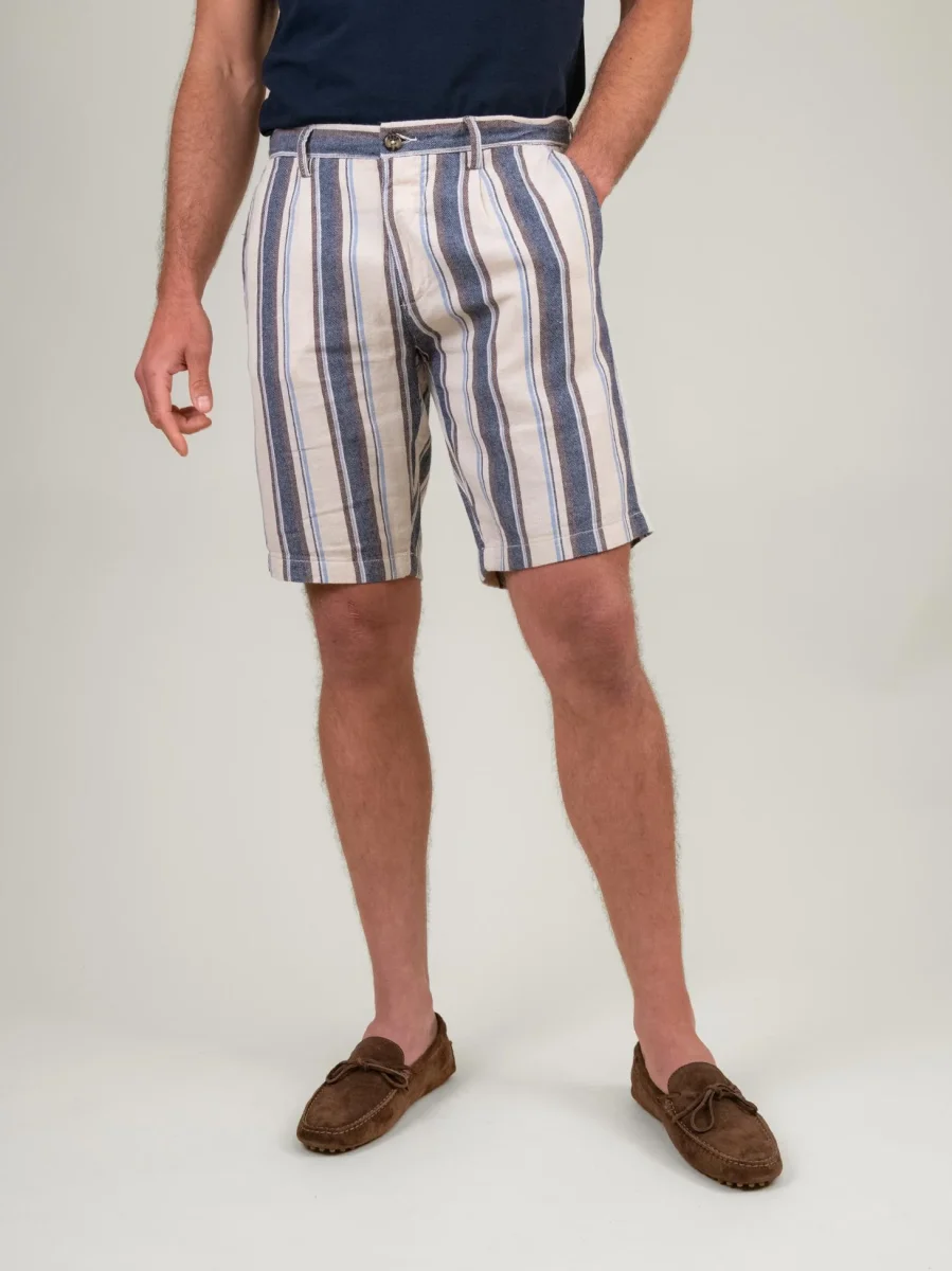 BERMUDA LINCOT A RIGHE TRICOLORE