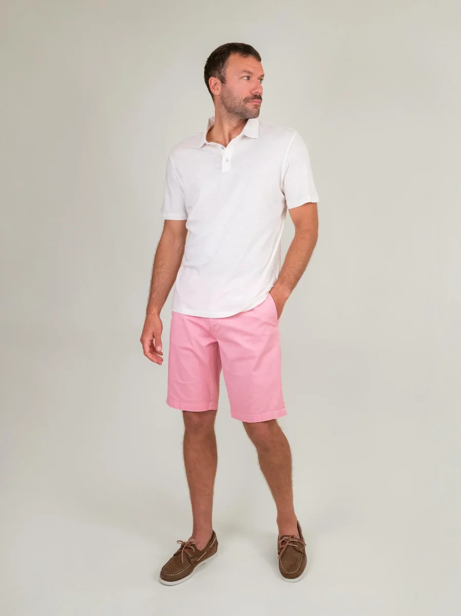 BERMUDA ROSA CON TASCHE A FILO - immagine 6