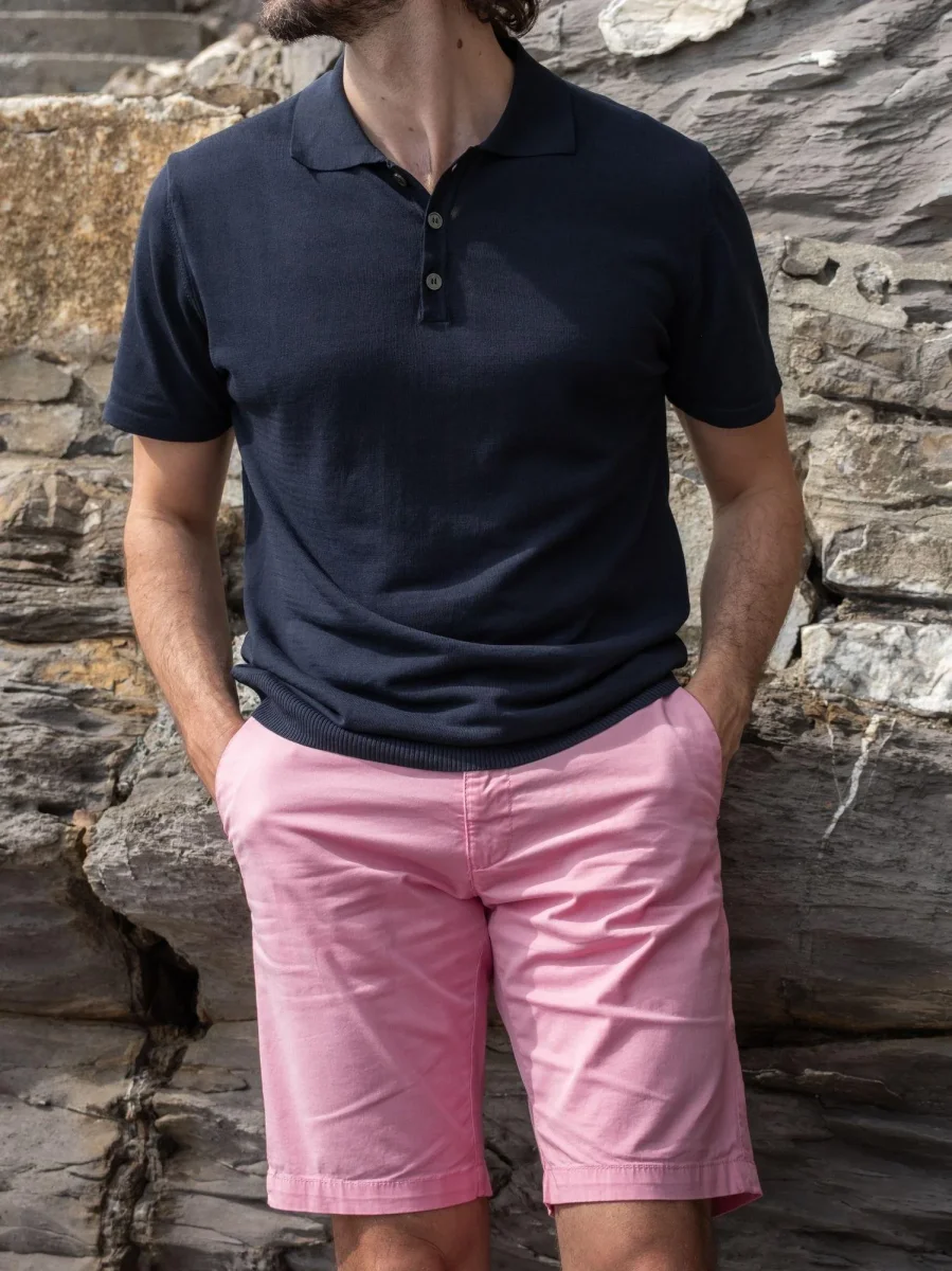 BERMUDA ROSA CON TASCHE A FILO - immagine 8