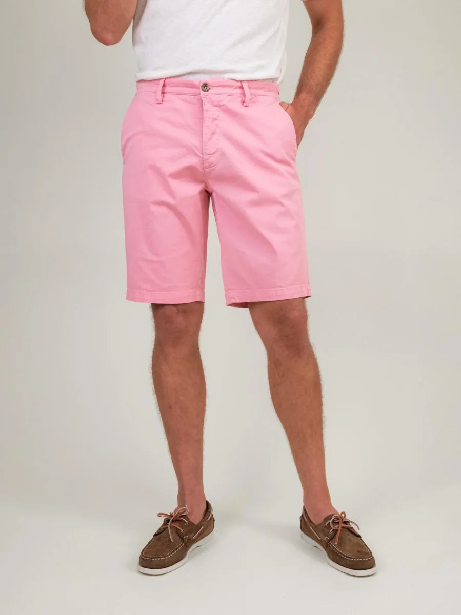 BERMUDA ROSA CON TASCHE A FILO