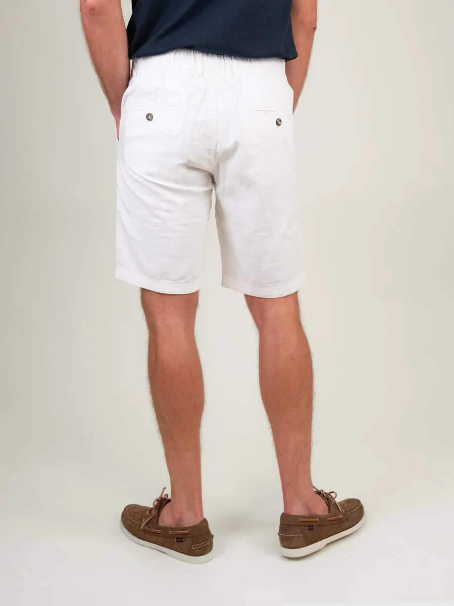 BERMUDA in lino e COTONE BIANCO - immagine 4