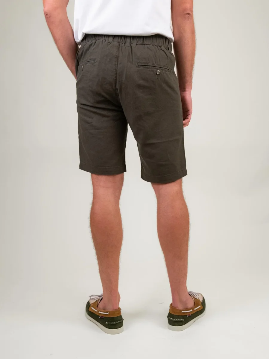 BERMUDA in lino e COTONE VERDONE - immagine 4