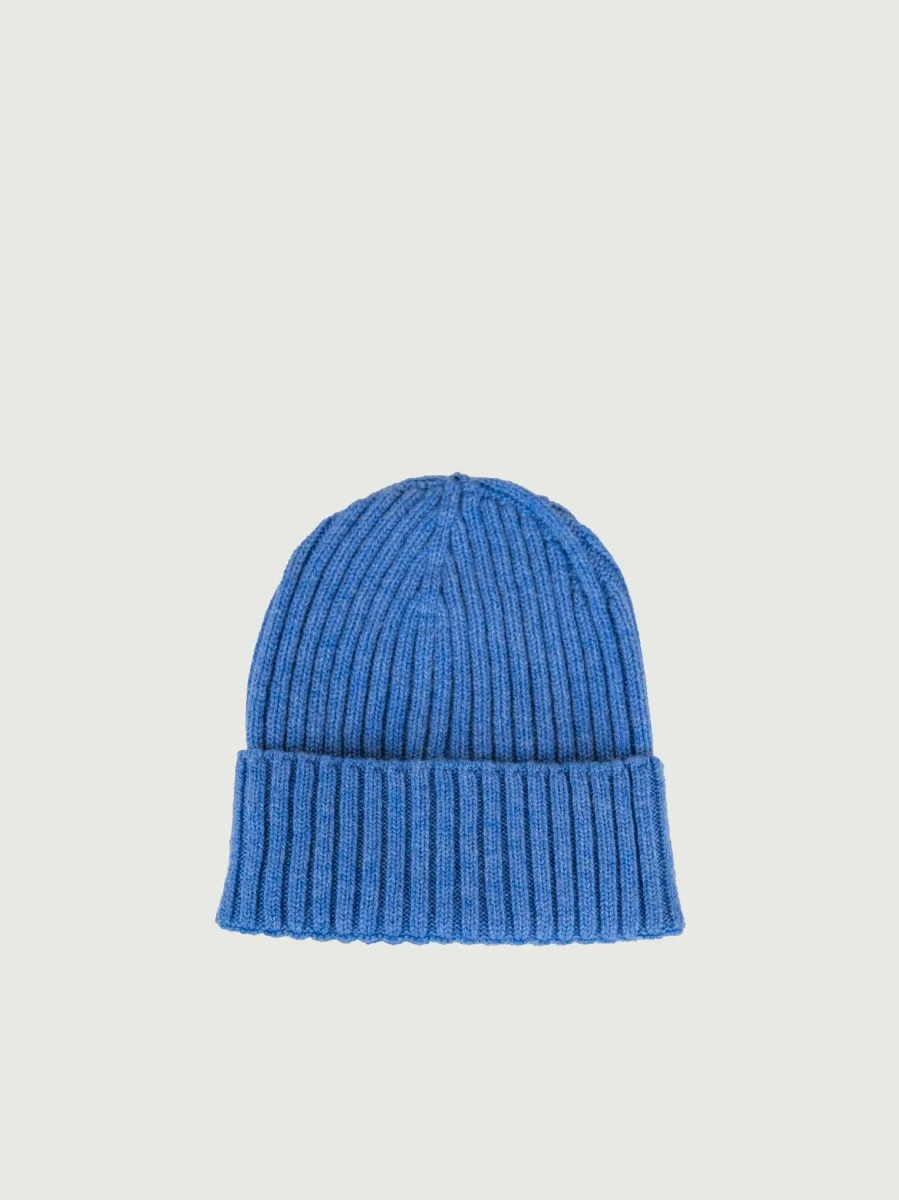BERRETTO IN CASHMERE A COSTE AZZURRO