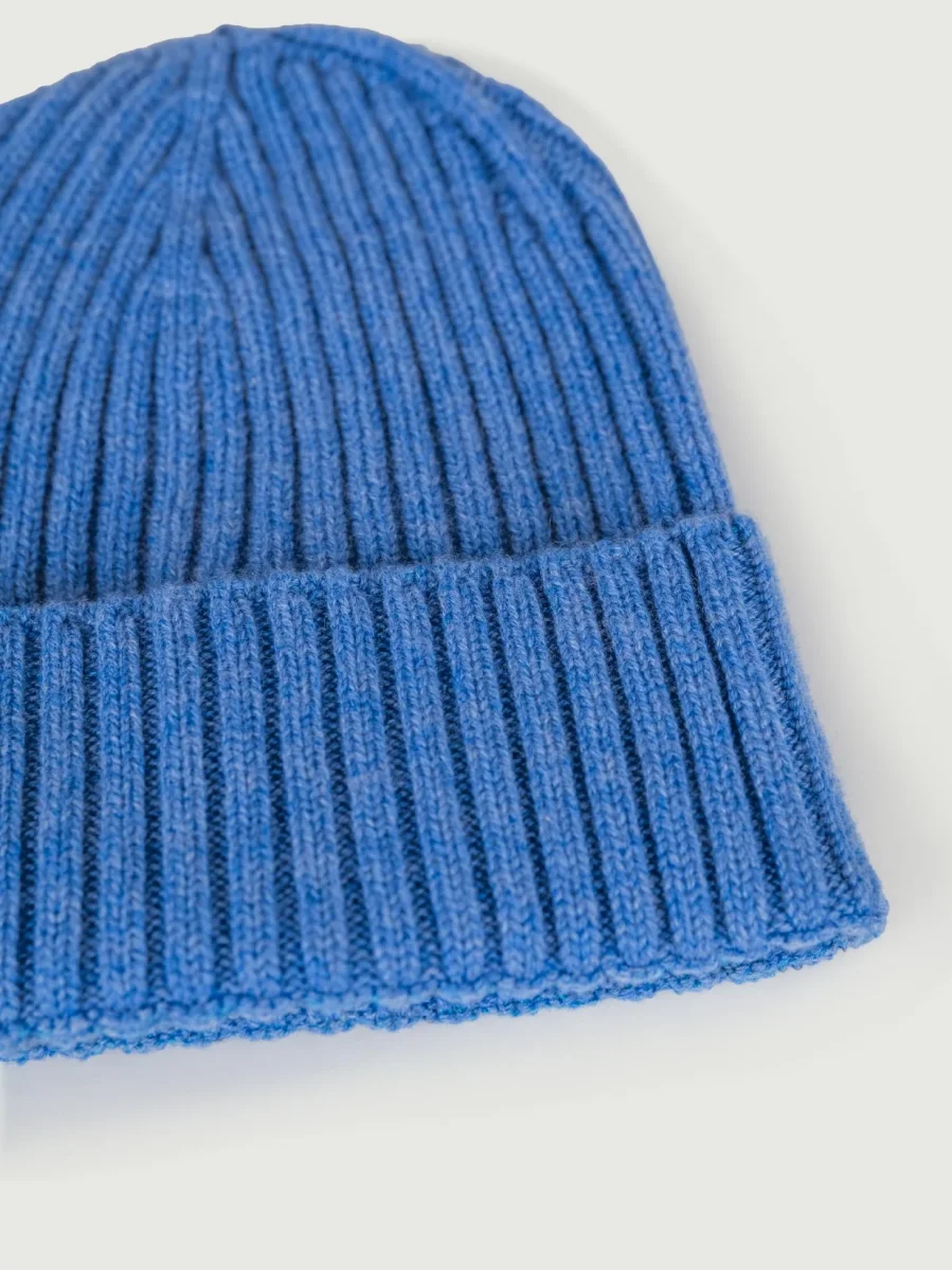 BERRETTO IN CASHMERE A COSTE AZZURRO - immagine 3