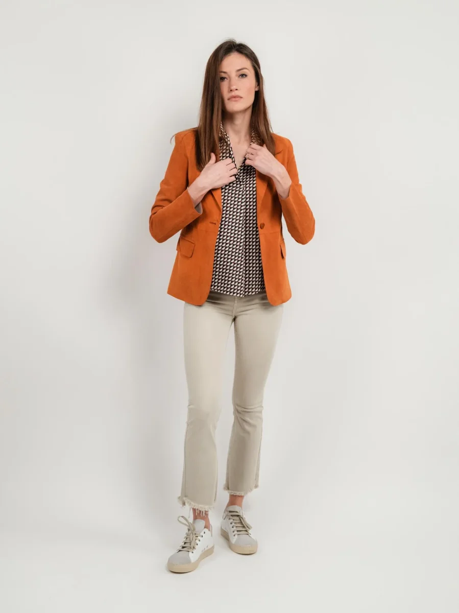 BLAZER BEATRIZ IN CAMOSCIO ARANCIONE - immagine 6